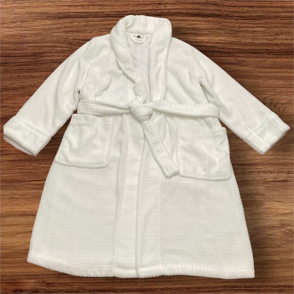 Modern Expressions White Plush Waffle Robe Shawl Collar S/M 535309